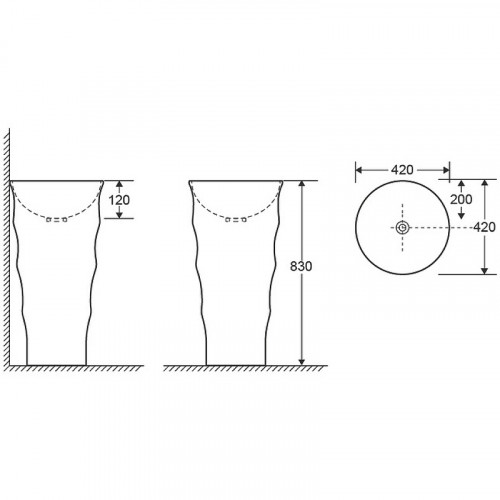 Раковина Ceruttispa Alessia 42 CT7834 Белая фаянс напольный