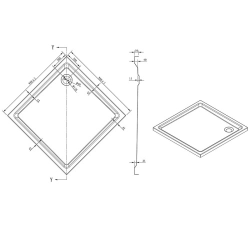 Акриловый поддон для душа Loranto 90x90 CS-15056 цвет Белый