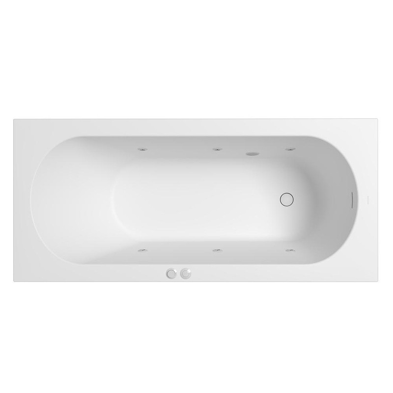 Ванна из искусственного камня Whitecross Gin 180x80 0217.180080.200.SOFT.WH цвет Белый матовый с гидромассажем форсунки Белые