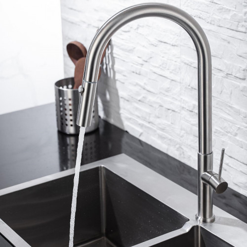 Смеситель для кухни Allen Brau Sprungfeder 5.60002-SS Брашированная сталь латунь