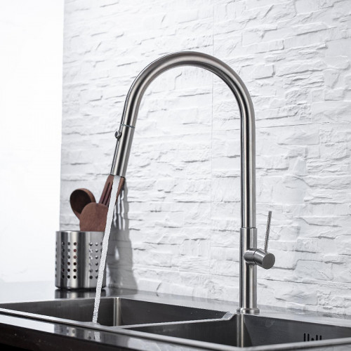 Смеситель для кухни Allen Brau Sprungfeder 5.60002-SS Брашированная сталь латунь