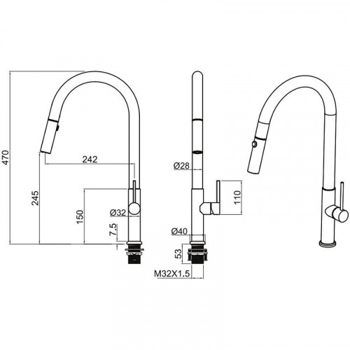Смеситель для кухни Allen Brau Sprungfeder 5.60002-SS Брашированная сталь латунь