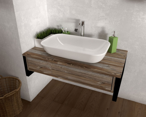 Тумба под раковину 1MarKa Grunge Loft 80П У85845 подвесная Дуб намибия МДФ / ЛДСП