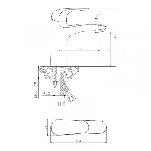 Смеситель для раковины Olive's Castilla 07100CS Хром