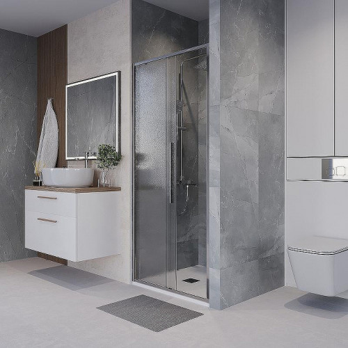 Душевая дверь Niagara Nova 100 NG-65-10CH профиль Хром стекло шиншилла