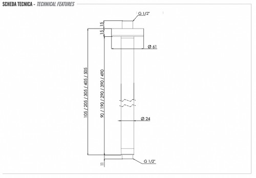 Кронштейн для верхнего душа Remer 347N30BO цвет Белый матовый