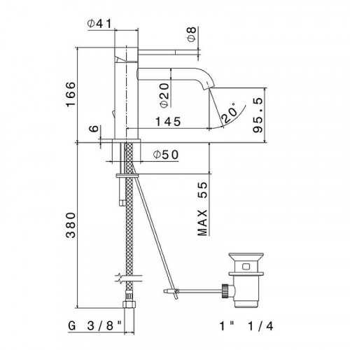 Смеситель для раковины Newform X-Steel 316 69610X.50.050 цвет Inox