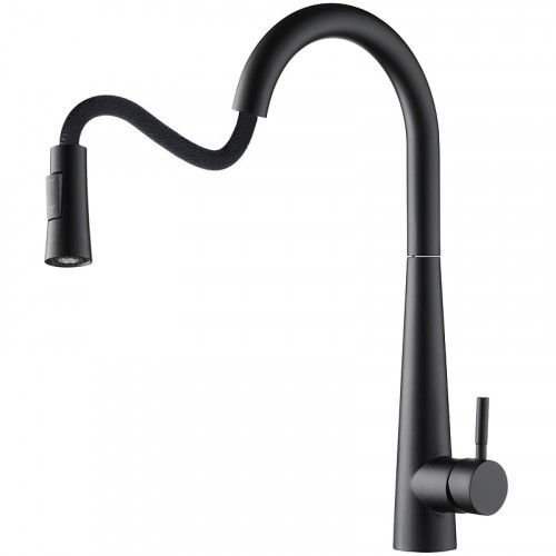 Смеситель для кухни Orange Steel M99-007b Черный матовый нержавеющая сталь