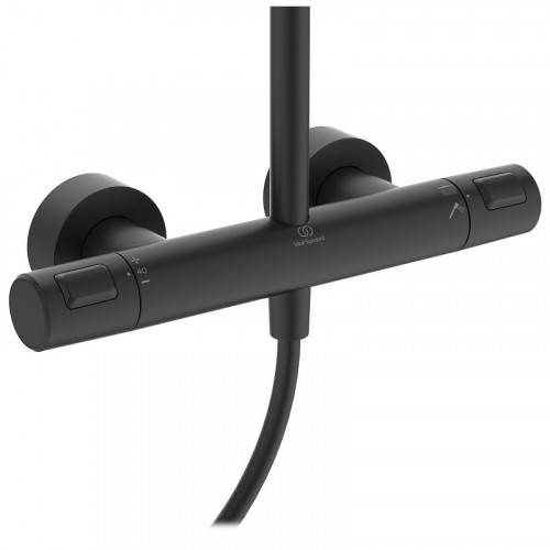 Душевая система Ideal Standard Ceratherm T25 BC748XG с термостатом Черная матовая латунь на стену