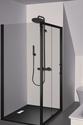 Душевая система Ideal Standard Ceratherm T25 BC748XG с термостатом Черная матовая латунь на стену