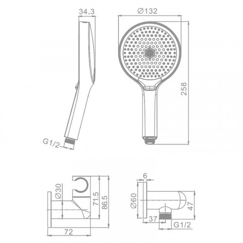 Душевой гарнитур Raglo R476.42 цвет Хром