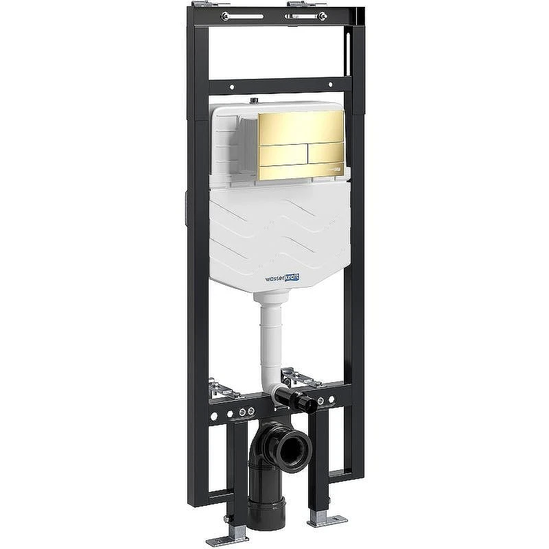 Инсталляция WasserKRAFT Dinkel 58TLT.010.ME.PG04 для унитаза с клавишей смыва Золото