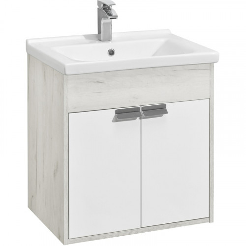 Тумба под раковину Aquaton Флай 60 1A237301FAX10 Белая Дуб крафт МДФ / ЛДСП