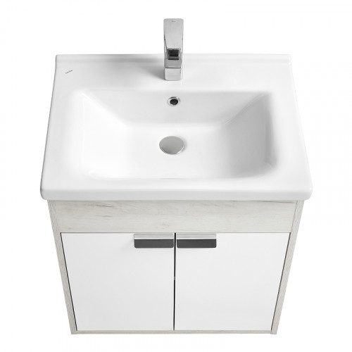Тумба под раковину Aquaton Флай 60 1A237301FAX10 Белая Дуб крафт МДФ / ЛДСП