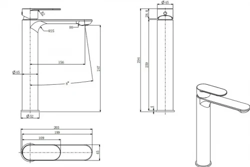 Смеситель для раковины Splendy Rest RE201294GK1CR цвет Хром