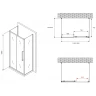 Душевой уголок Abber Schwarzer Diamant 150x80 AG30150BMH-S80BM-S80BM профиль Черный стекло матовое