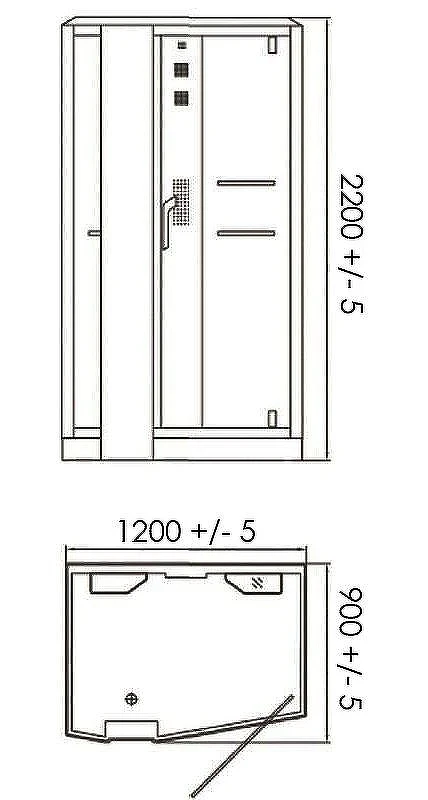Душевая кабина Orans SR-89105 LS Black 120x90 L 89105LB с баней с гидромассажем