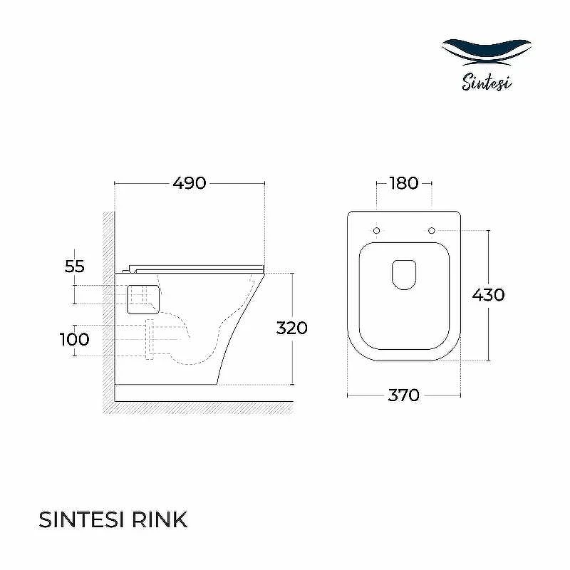 Унитаз Sintesi Rink SIN-TS-RNK-161 подвесной Белый с сиденьем Микролифт