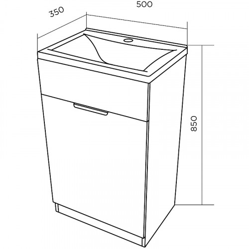 Тумба с раковиной 1MarKa Revo 50H У99086 Бетон темно-серый МДФ / ЛДСП