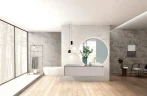 Тумба с раковиной Black&White Universe U915.1600R 160 R 9151601 подвесная Glossy light grey МДФ / ЛДСП