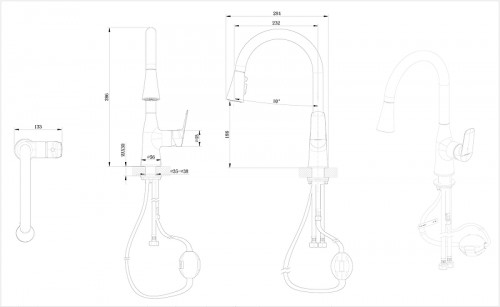 Смеситель для кухни Bravat Rhein F7460564CP-ENG Хром латунь