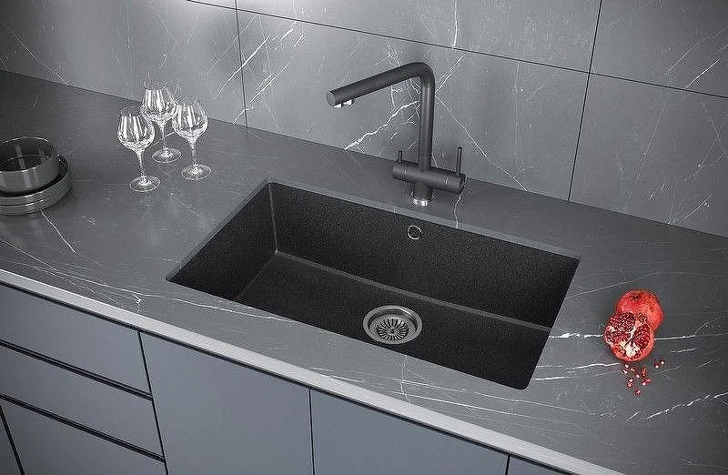 Кухонная мойка KUCHENSTERN UNDER 80 73x46 103AN10 цвет Антрацит