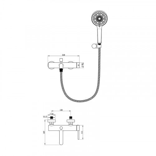 Смеситель для ванны Oliveeka Y OL-639017-MB цвет Черный матовый