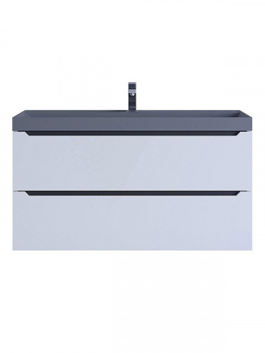 Тумба с раковиной Uperwood Tanos-Classic Quartz 100 3930421703 подвесная цвет Белый матовый Графит матовый