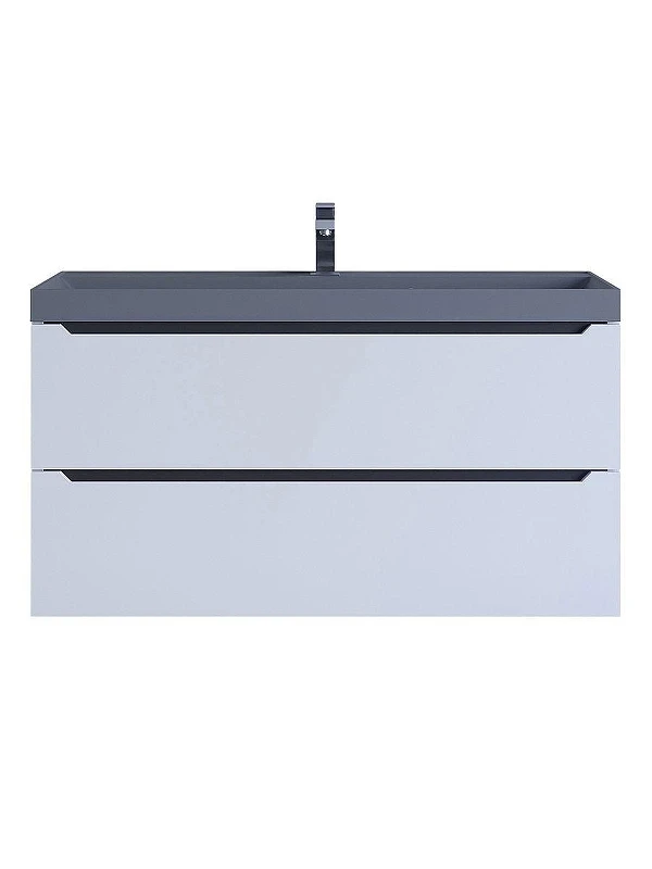 Тумба с раковиной Uperwood Tanos-Classic Quartz 100 3930421703 подвесная цвет Белый матовый Графит матовый
