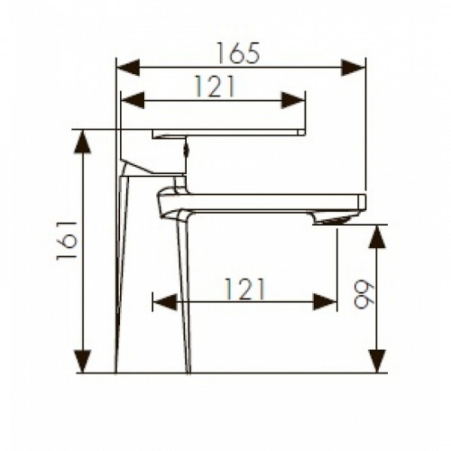 Смеситель для раковины Kaiser Terso 70011 Хром латунь