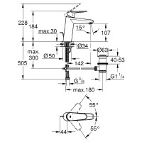 Смеситель для раковины Grohe Eurodisc Cosmopolitan 23448002 Хром латунь