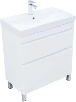 Тумба с раковиной Aquanet Слим 70 348180 цвет Белый сатин