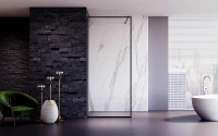Душевая перегородка Veconi Korato KR-81B 70 KR81B-70-01-C4 профиль цвет Черный матовый стекло прозрачное