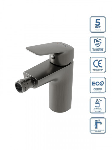 Смеситель для биде BelBagno Due DUE-BD-GM-W0 цвет Оружейная сталь