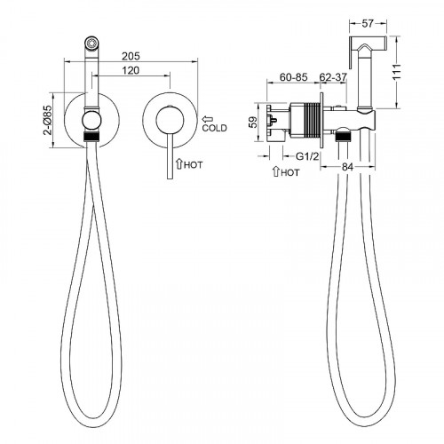 Гигиенический душ со смесителем Timo Saona 2339/13SM цвет Никель