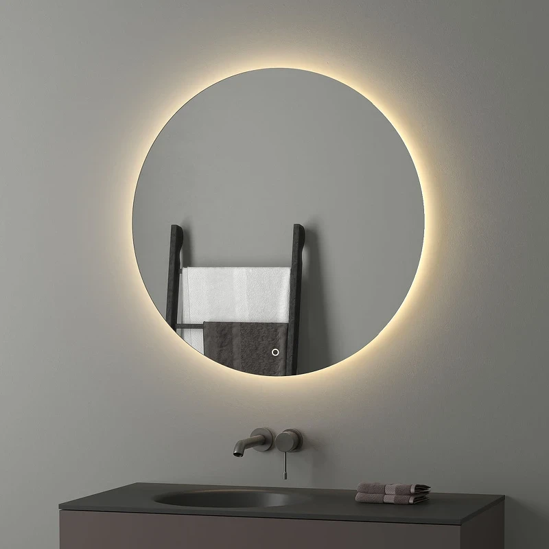 Зеркало Evoform Ledshine d80 BY 2655 с подсветкой 21 W - сенсорный выключатель - теплый белый свет стекло