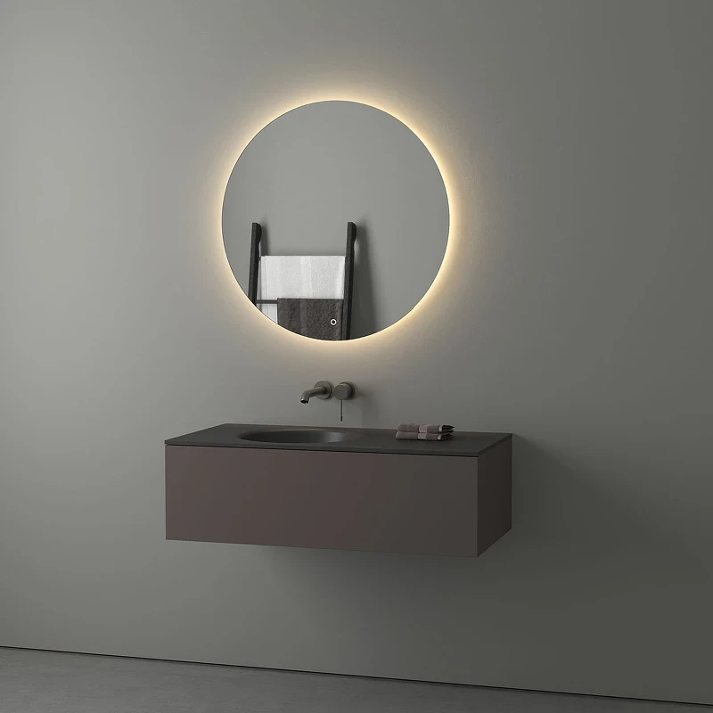 Зеркало Evoform Ledshine d80 BY 2655 с подсветкой 21 W - сенсорный выключатель - теплый белый свет стекло