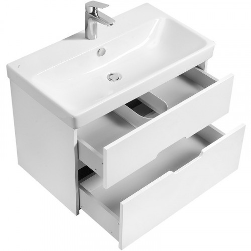 Тумба с раковиной Aquaton Оливия 80 1A2831K0OL010 подвесная Белая матовая МДФ / ЛДСП
