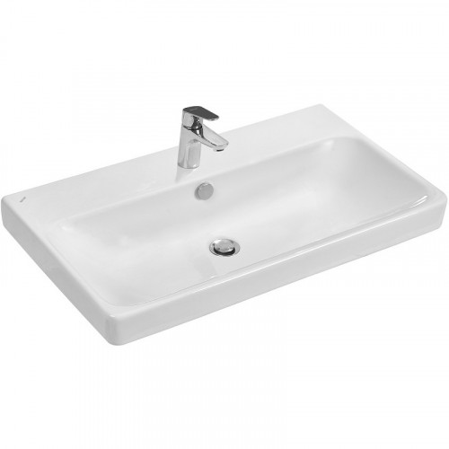 Тумба с раковиной Aquaton Оливия 80 1A2831K0OL010 подвесная Белая матовая МДФ / ЛДСП