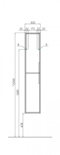 Шкаф пенал Aquaton Рико 30 1A216603RIB90 подвесной Белый Ясень фабрик МДФ / ЛДСП