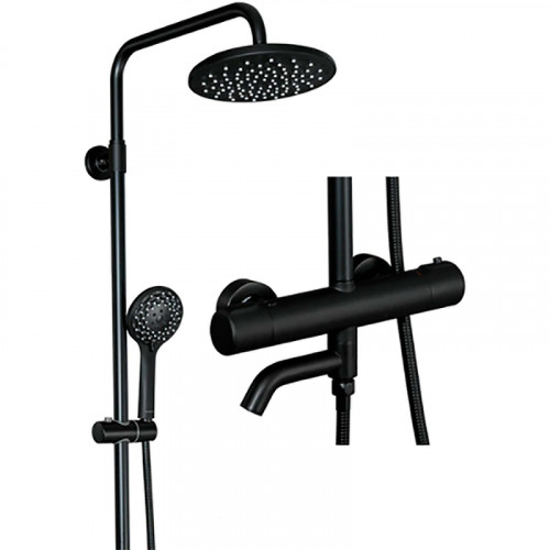 Душевая система Gappo G90 G2490-6 с термостатом Черная матовая латунь на стену