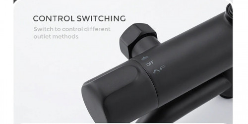 Душевая система Gappo G90 G2490-6 с термостатом Черная матовая латунь на стену