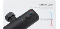 Душевая система Gappo G90 G2490-6 с термостатом Черная матовая латунь на стену