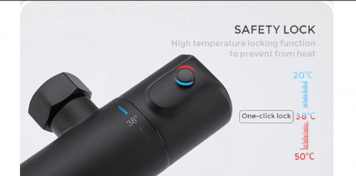 Душевая система Gappo G90 G2490-6 с термостатом Черная матовая латунь на стену