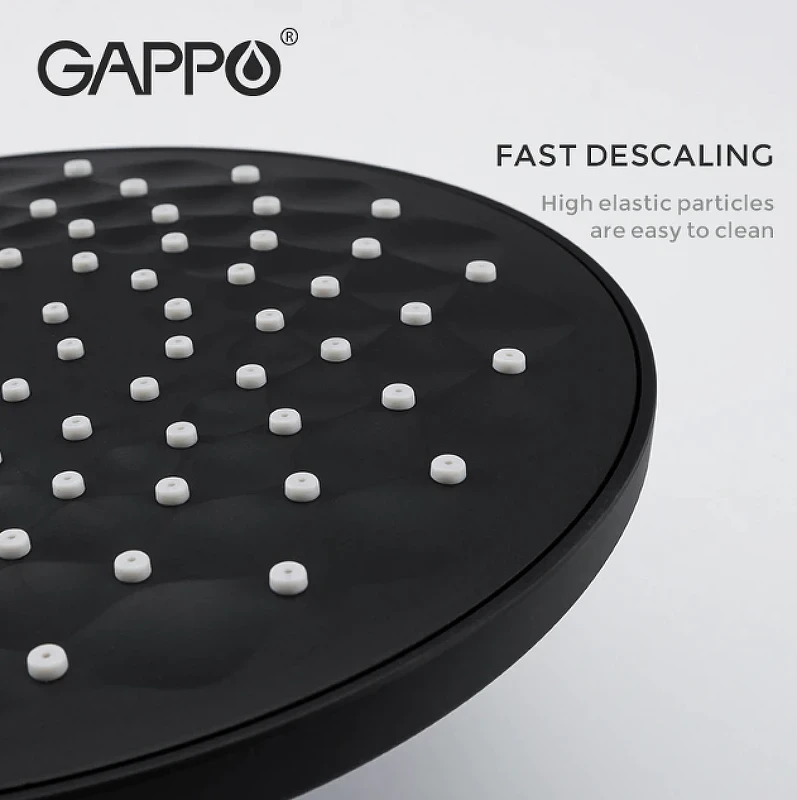 Душевая система Gappo G90 G2490-6 с термостатом Черная матовая латунь на стену