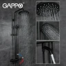 Душевая система Gappo G90 G2490-6 с термостатом Черная матовая латунь на стену