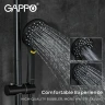 Душевая система Gappo G90 G2490-6 с термостатом Черная матовая латунь на стену