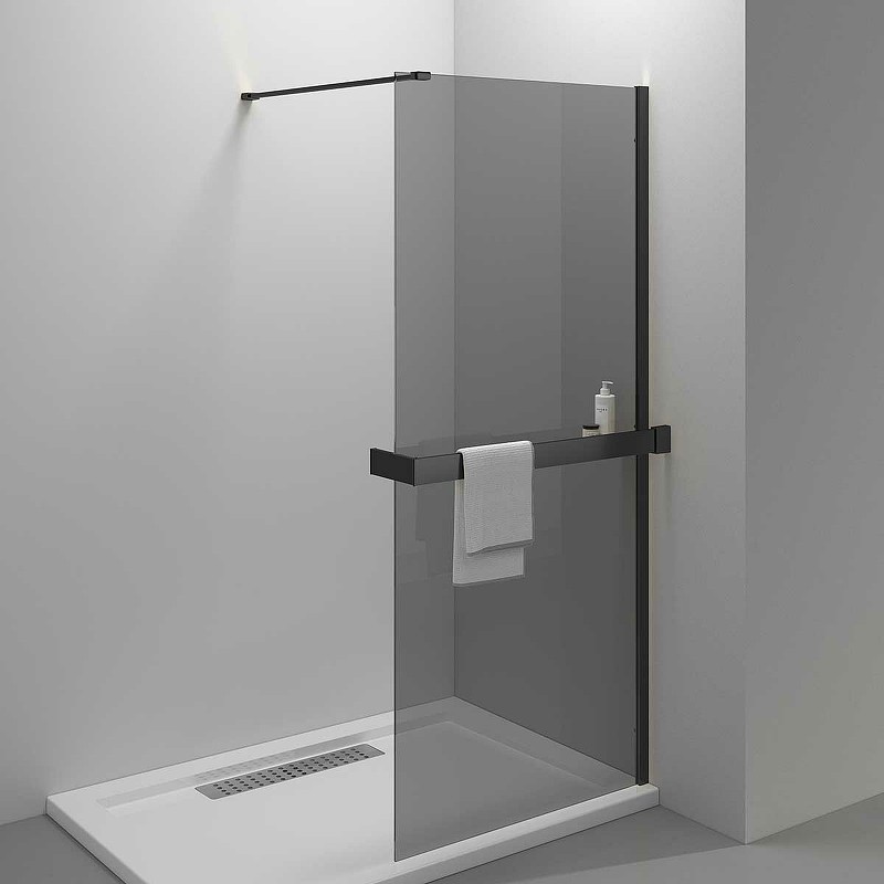 Душевая перегородка Vincea Walk-In HR 80 VSW-4HR800CGB профиль Черный матовый стекло тонированное