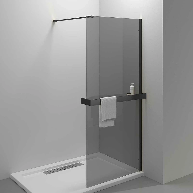 Душевая перегородка Vincea Walk-In HR 80 VSW-4HR800CGB профиль Черный матовый стекло тонированное