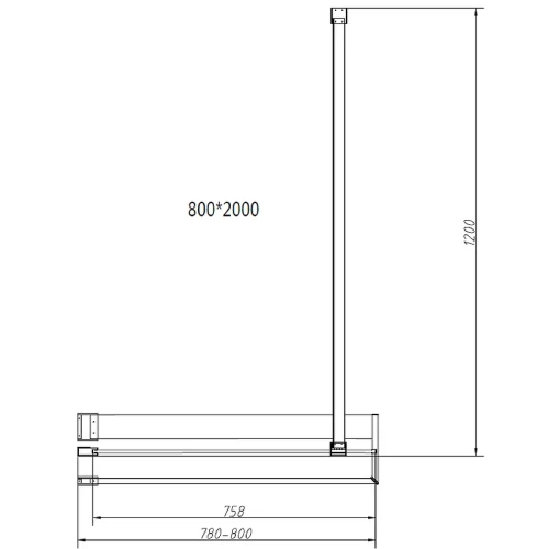 Душевая перегородка Vincea Walk-In HR 80 VSW-4HR800CGB профиль Черный матовый стекло тонированное